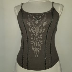 #1167 NWOT Rare flounce tbd Gray t-shirt corset S